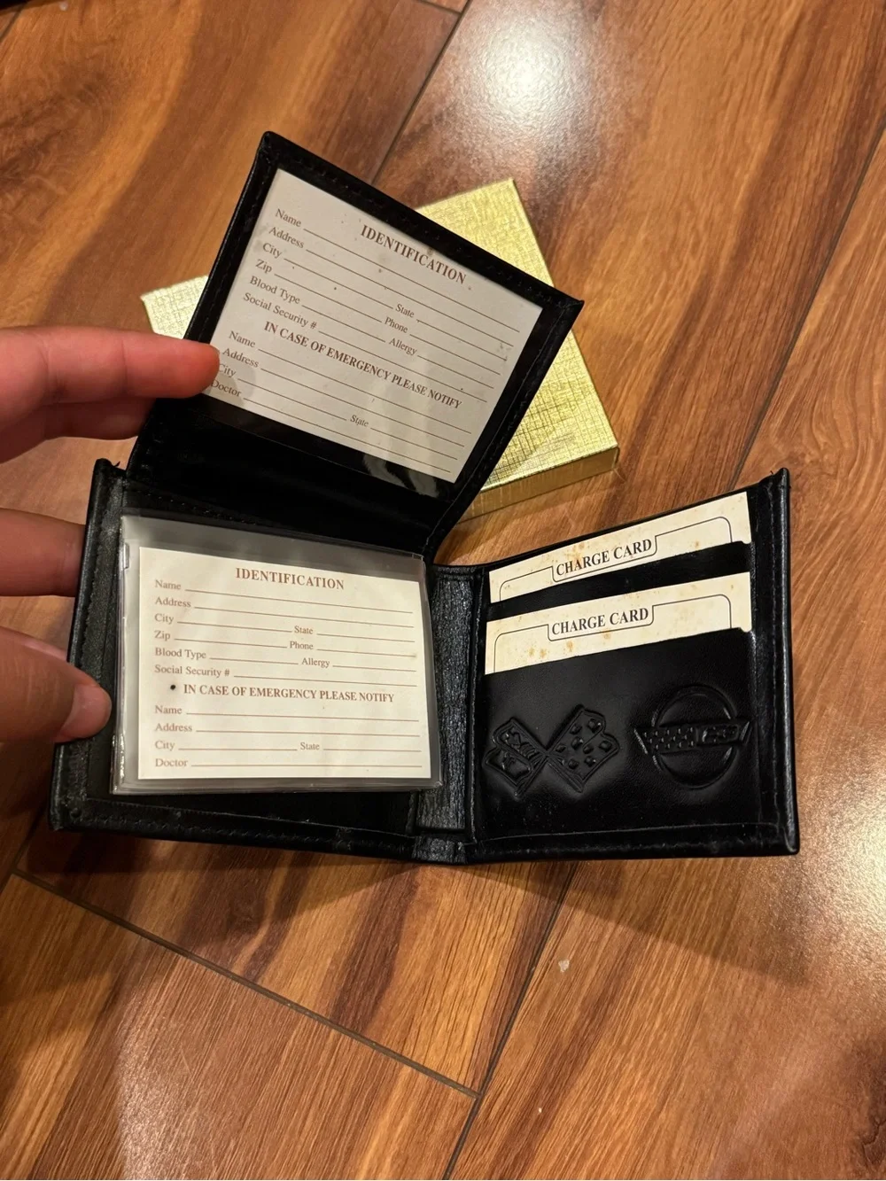Black Leather Bi-Fold Wallet - Branding